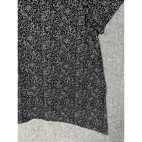 Croft & Barrow Black Textured Abstract Sharkbite Hem Top Womens‎ Size 3X Stretch - Picture 12 of 15